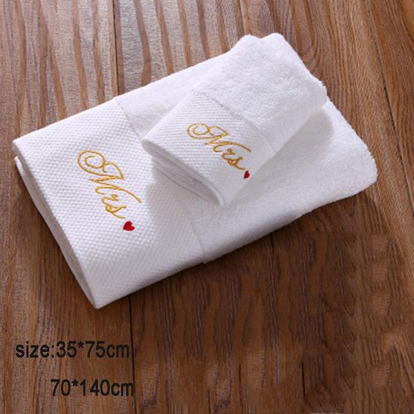 

towel luxury 100% cotton white thick towels custom logo bath couples mrs. ms. bathroom set face