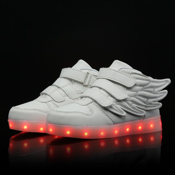 

обувь мода синий usb зарядка водить детей с light up kids casual boysgirls luminous кроссовки светящиеся обуви hookloop, Black;red