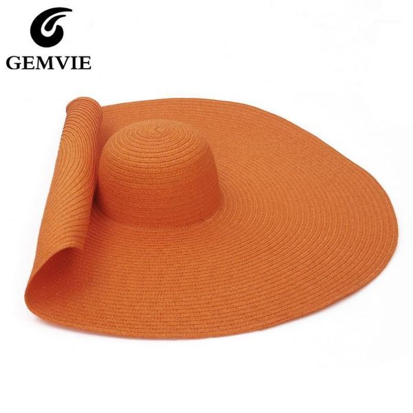 

wide brim hats gemvie oversized large beach hat summer straw for women 2021 lady sun travel po1, Blue;gray