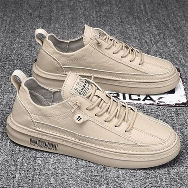 

autumn men's shoes new trendy shoes men's casual leather versatile sneakers, Black