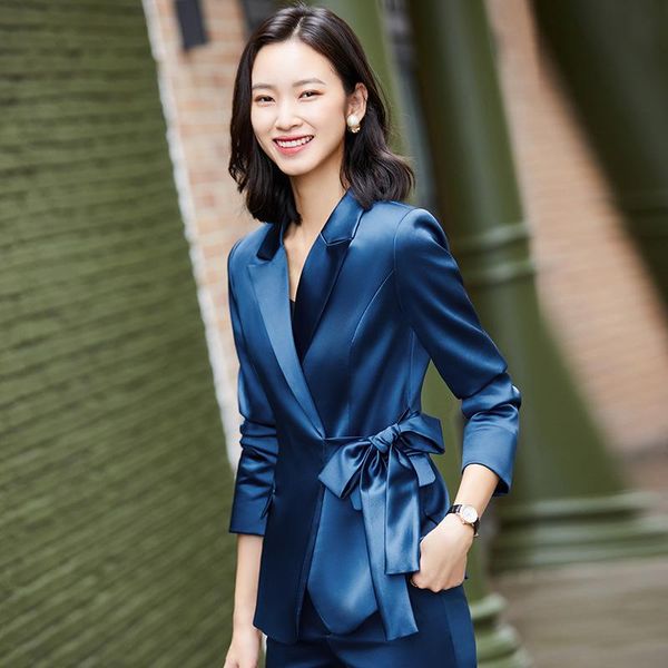 

women's two piece pants set women womens suits blazer with blue suit office attire, White