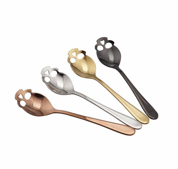 

stainless steel sugar skull spoon creative cutlery dessert coffee scoop food grade candy teaspoon kitchen tableware bbyxzrq xmh_home