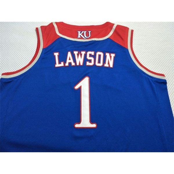 

vintage men rare white kansas jayhawks dedric lawson #1 college real embroidery jersey size s-4xl or custom any name or number jersey, Black