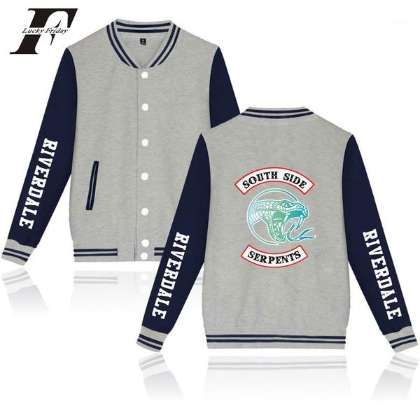 

new print baseball sweatshirt baseball jacket men/women clothes riverdale season 4 south side serpents riverdale kpop1, Black;brown