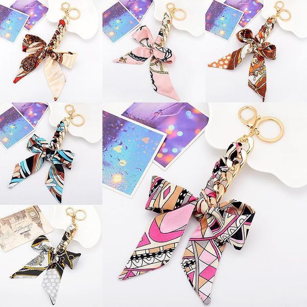 

new leather scarves ribbon butterfly key chain bowknot decoration tassels key ring women bag jewelry pendant ch3596 h jllfup