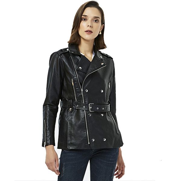 

women's man-made wallet, long clothes with belt and zipper, black, by autumn, 2020