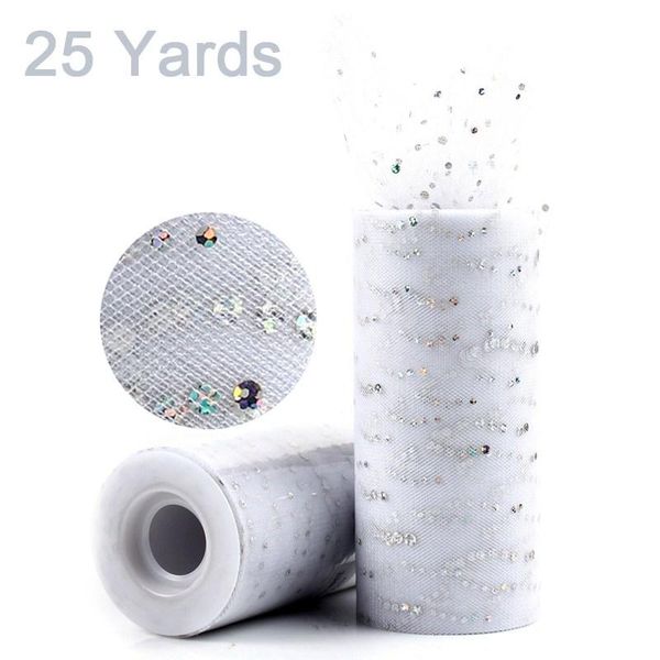 

fengrise glitter sequin tulle roll 10 25 yard 15cm spool tutu wedding decoration organza laser diy craft birthday party supplies wmttsv