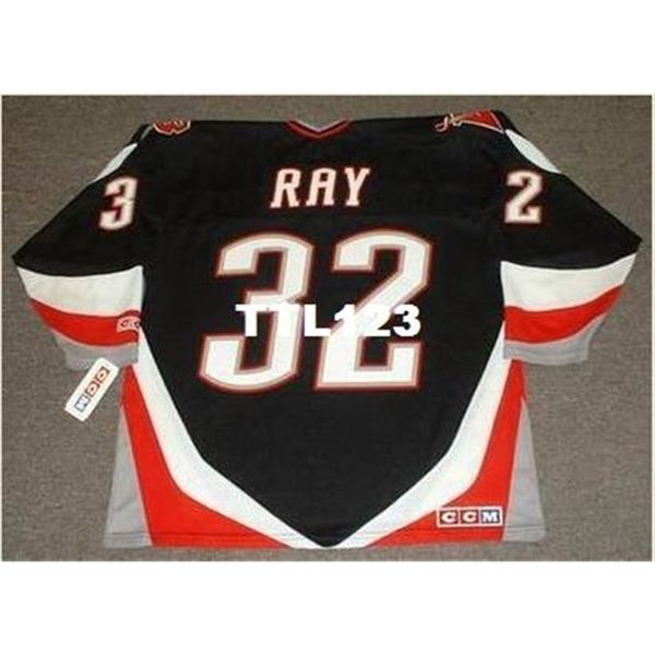 

421s #32 rob ray buffalo sabres 1999 ccm away home hockey jersey or custom any name or number retro jersey, Black