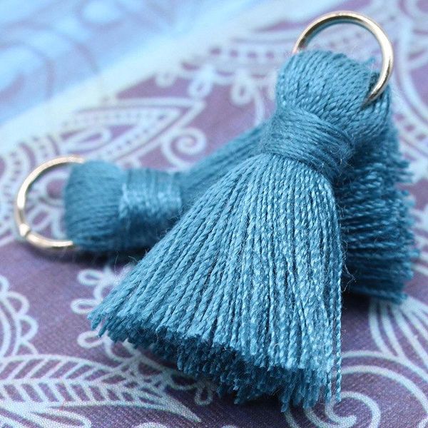 

30pcs 2.5cm mini steel ring tassels diy pendant jewelry curtain garments decorative accessories key bag pendant craft tassels h bbynjy