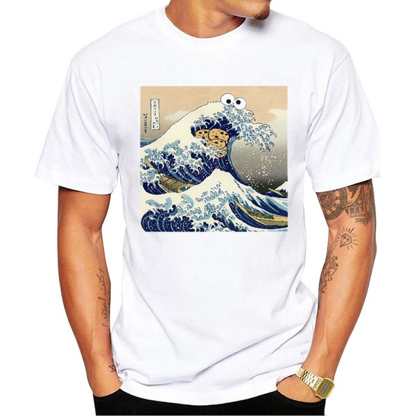 

teehub new cookie great wave of kanagawa cookie wave printed hipster design short sleeve funny sport hooded sweatshirt hoodie t shirt