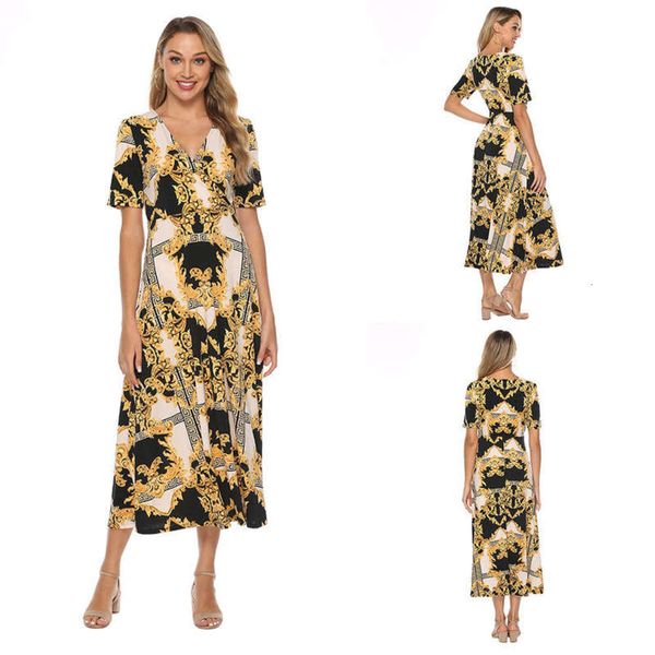 

thin fashion 2019 simple style new printed long dress for women, Black;gray
