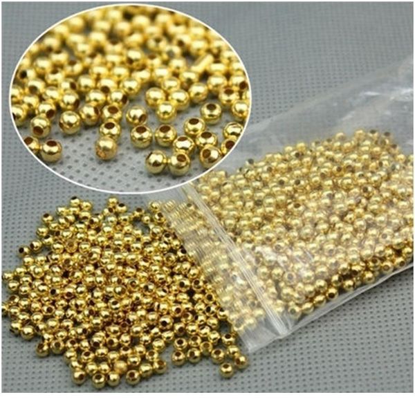 

500pcs 2.5mm loose spacer beads for jewelry making metal ball beads gold silver diy women bracelets acc qylyjc