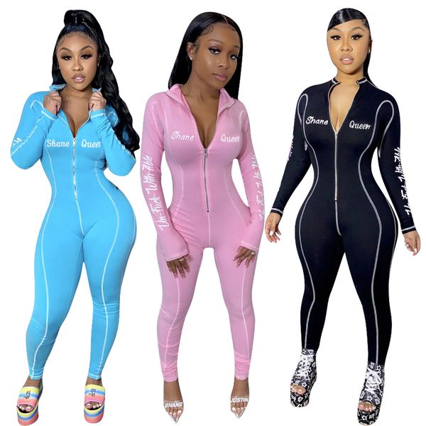

fashion women tracksuits letter pattern print womens autumn yoga outfits casual zipper clothing slim sets, Gray