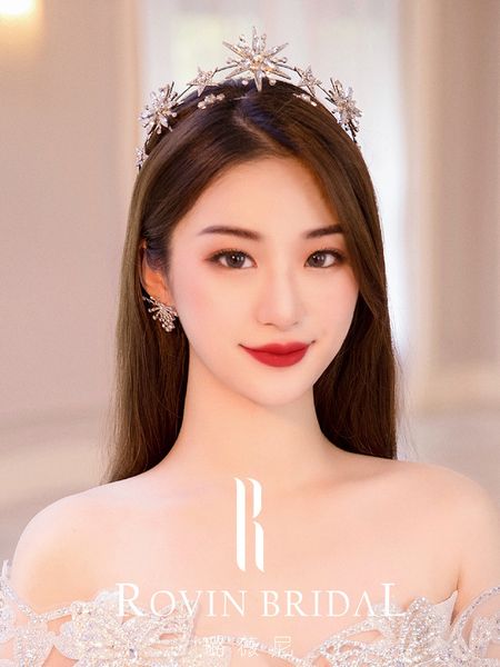 

water dance a4391 super sparkle diamond star bridal crown headdress wedding band gift, Silver