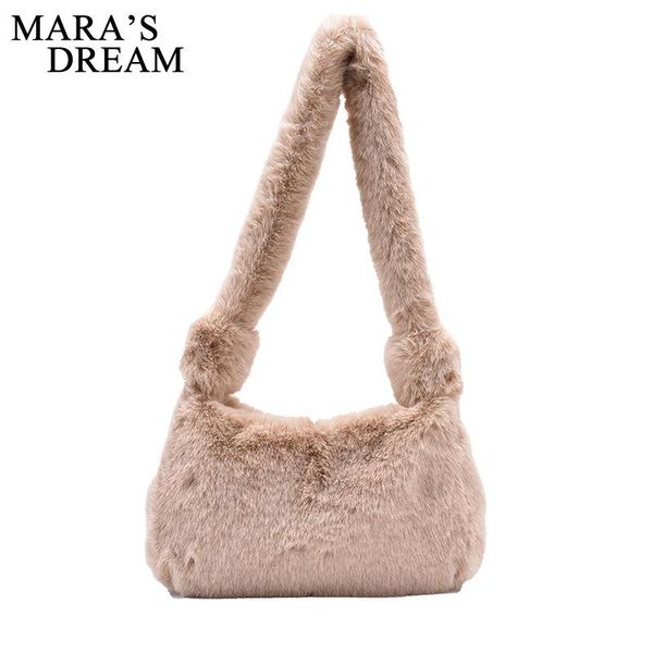 

mara's dream 2020 new solid color fashion simple furry ladies square one-shoulder diagonal handbag