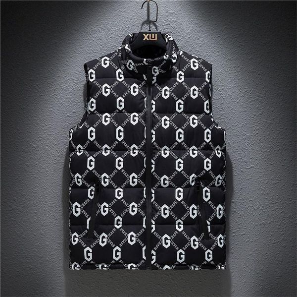 

20ss fashion men's high-quality vest sleeveless printed warm men's designer vest men's thick cotton jacket autumn and winter, Black;white