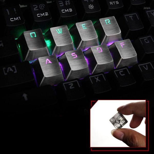 

keyboards stainless steel direction arrow keycaps for cherry mx switch mechanical gaming keyboard qwerasdf backlit metal keycaps1