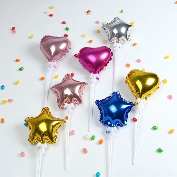 

cyvoj ins style cake decoration 4-inch heart film icicp aluminum gold butterfly cake silver red balloon butterfly clip balloon heart