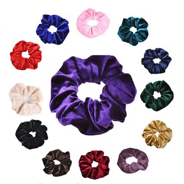 Samtiges elastisches Scrunchie-Haarband, Haargummis, weiche Haarbänder, Haargummis, Pferdeschwanzhalter für Mädchen und Frauen