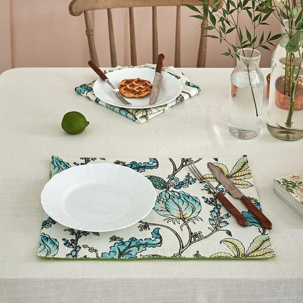

table napkin white night summer floral linen cloth placemat towels 1pc dining napkins for wedding party restaurant decoration