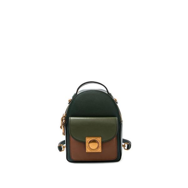 

classic mini women backpack split leather patchwork color school bag