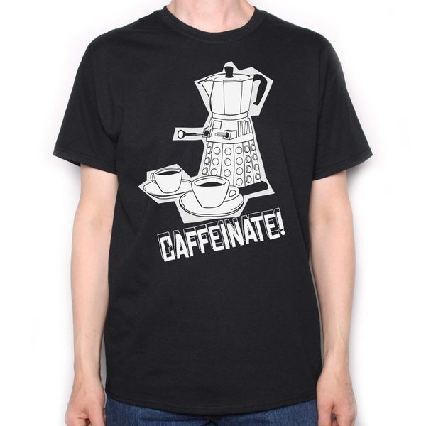 

old skool hooligans caffeinate coffee dalek cult british sci fi summer tee, tee hoodie designers t shirts sweatshirt