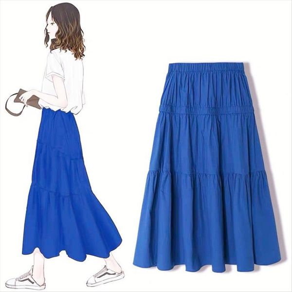 

2020 summer women long skirt white pink red purple pleated cotton linen skirts brand women plus size autunm maxi skirts 6xl 7xl, Black