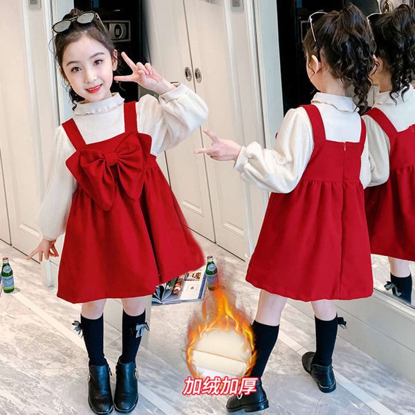 

children's plush and thickened drs for cn91131 girls mov7dh11, Red;yellow