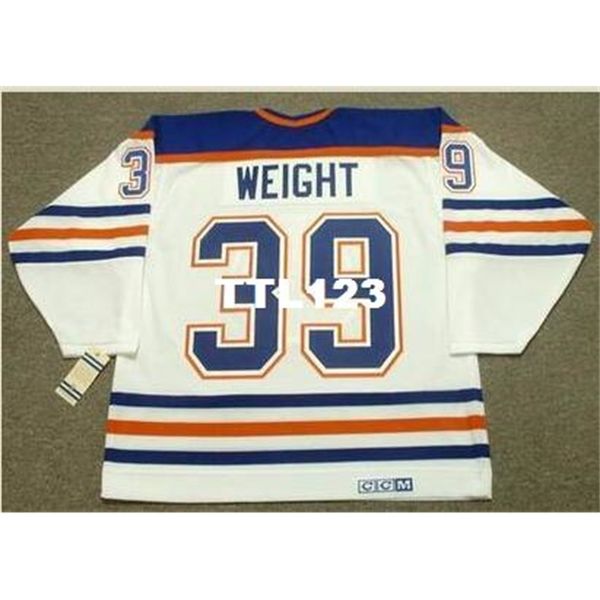 

men #39 doug weight edmonton oilers 1995 ccm vintage home hockey jersey or custom any name or number retro jersey, Black