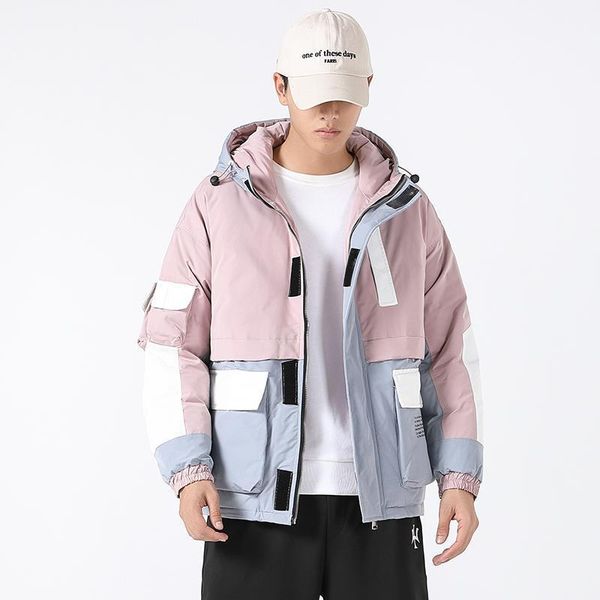 

good quality down jackets and coats men winter coats hooded casual jackets warm parkas new fashion men loose down1, Black