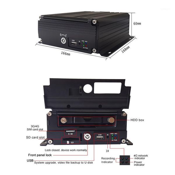 

car dvr dvrs ahd 1080p gps 4g wifi 4 channel sd card hard disk monitoring mobile 2 million pixels 8~36v wide voltage host1