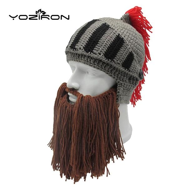 

beanies red tassel cosplay roman knight men women winter hats autumn cap handmade beard men's ski mask