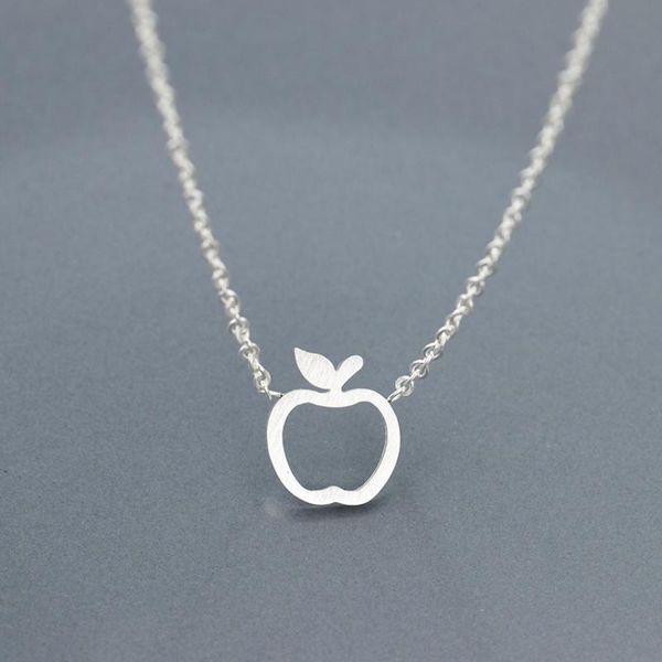 

new to apple necklace romantic woman christmas eve necklace good luck christmas ornaments bff collier d'amour, Silver