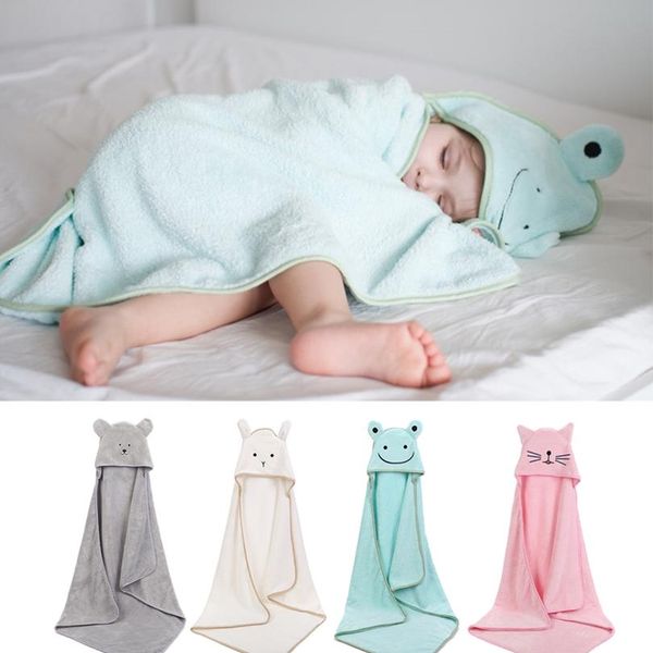 

baby poncho банное полотенце бархат 90 * 90 см флисовый капюшон детские полотенца одеяло новорожденного ребенка с капюшоном полотенце младен