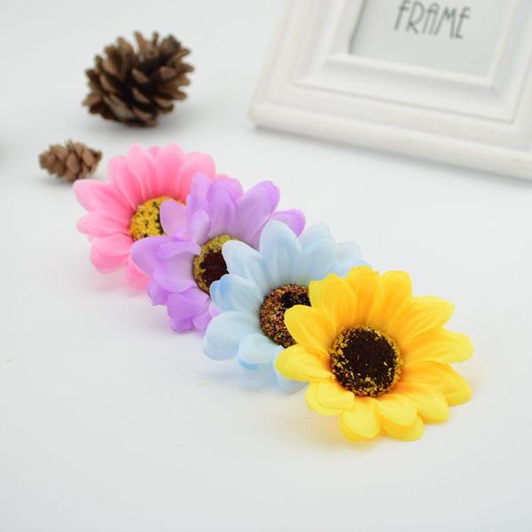 

10 шт. дешевые шелковые подсолнечники руководства искусственные цветы для дома свадебные украшения diy венок декоративная брошь поддельные ц