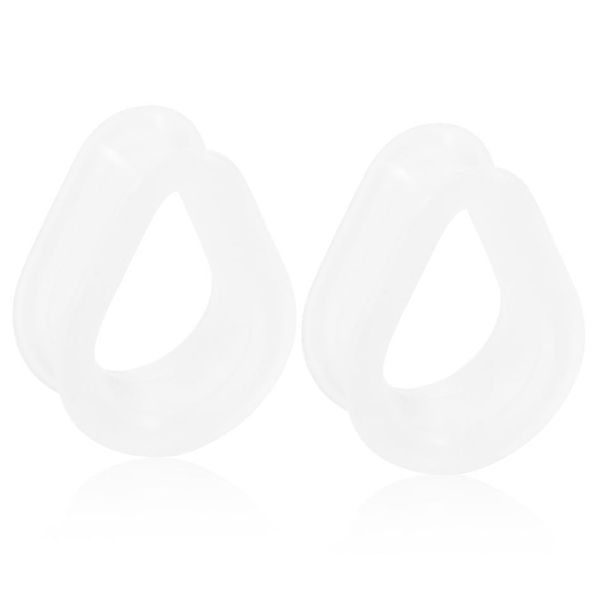 

2pcs sile ear plugs and tunnels flexible thin water drop shaped ear gauge expander stretcher earlets ear piercing body jewel q bbyqni, Silver