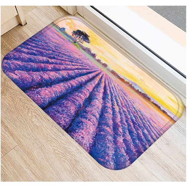 

цветочное море doommat лавандовая живопись маслом картина ковров ковров дверные коврики думаты открытая кухня гостиная напольная коврик для