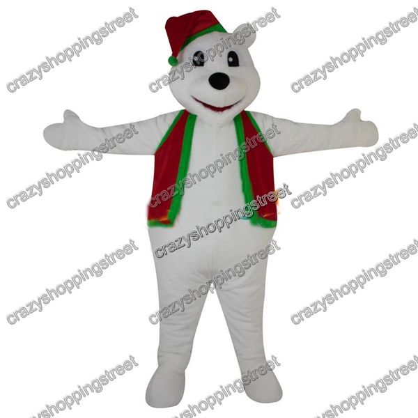 Halloween Natal Polar Urso Mascot Traje Dos Desenhos Animados Animal Tema Caráter Christmas Carnaval Festa Fantasia Trajes Adultos Tamanho Outdoor Outfit