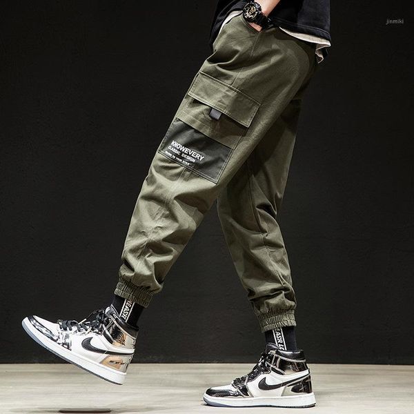 

spring 2019 men's leisure pants korean tide brand loose small-footed nine-minute bottom-legged hallen pants cargo men kpop1, Black