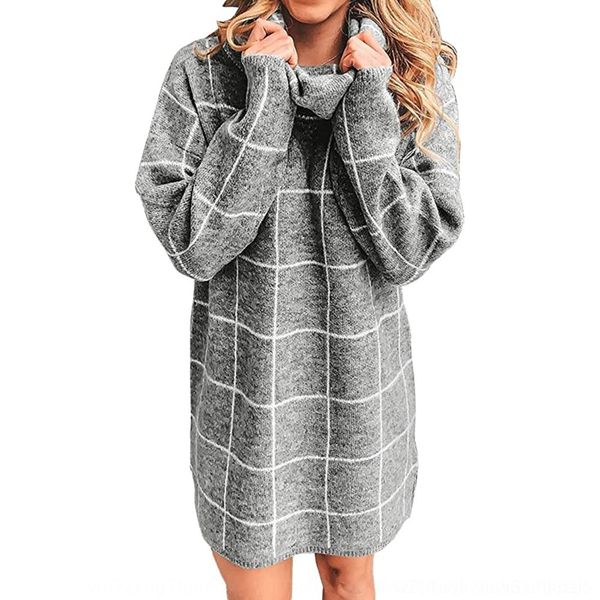 

3dufx плед трикотажная футболка платье новый 2020 платье осень зима 81xeh футболка две нагрудные шахматная свитер случайный, White;black