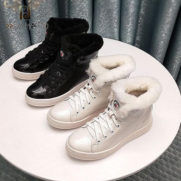 

plus velvet high-casual shoes women's winter new warm thick wool snow boots thick-soled lace up woolen cotton ankle shoes, Black