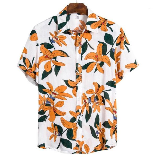 

2020 new arrival men's shirts men hawaiian camicias casual ethnic short sleeve shirts printed short-sleeve blouses 18g31, White;black