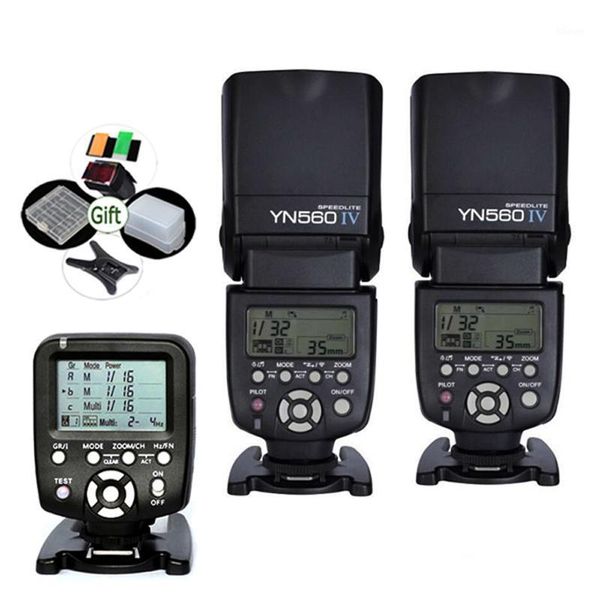 

flashes yongnuo yn560-tx 2.4g wireless trigger controller + 2pcs flash yn560iv speedlite yn-560 iv diffuser for camera dslr1