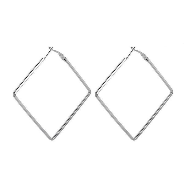 

punk style silver color metal square hoop earrings for women 2020 fashion geometry simple earring gift wmttkw bdegarden, Golden;silver