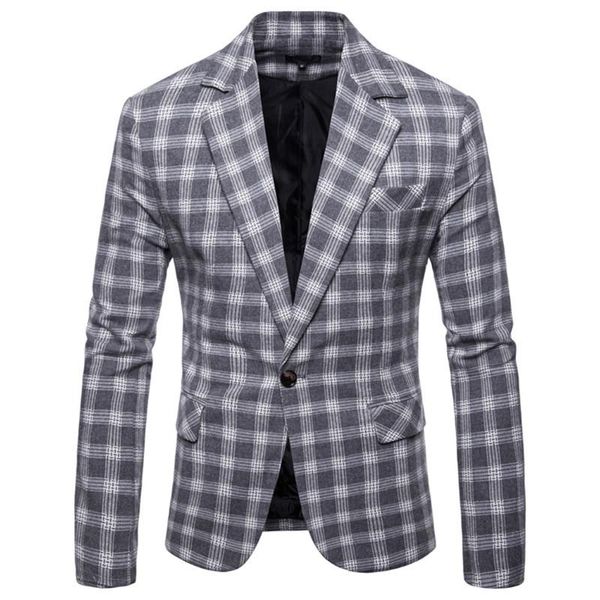 

brand fashion men's blazer suits slim fit plaid single button blazer men cotton formal male blazers, White;black