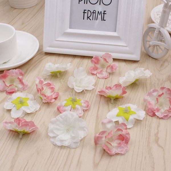 

decorative flowers & wreaths lot 10pcs mini cherry artificial flower heads diy handmade crafts bridal wreath fake wedding car decoration1