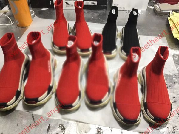 

2020 casual shoes socks shoes discount knitted stretch sneakers speed trainer socks race comfortable black shoes ladies white oreo with box, Black;red