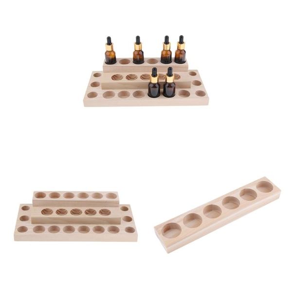 

storage bottles & jars 2pcs wood essential oils display organizer holder stand rack for dropper/roller ball/cosmetic