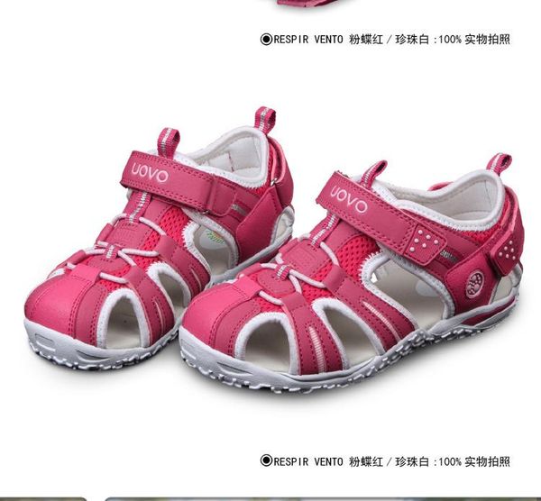 

sandals uovo brand 2021 summer beach kids shoes closed toe for girls designer toddler  - 15 years old, Black;red