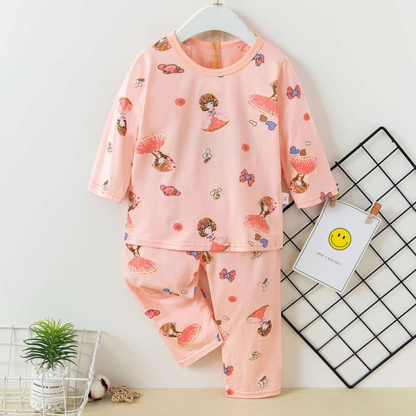 

underwear korean children's 2021 set new home cloth ice cotton long sve pajamas 6v0s6v0siaqs, Blue;red